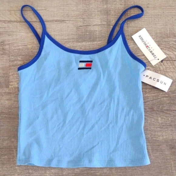 Tommy Hilfiger Sport Blue Ribbed Crop Tank Pac Sun Size Small NEW - Picture 6 of 6